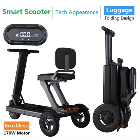 Mobility Plex KSM-908 Foldable Smart Electric Scooter for Handicapped Individuals, Fashionable Style for Elderly